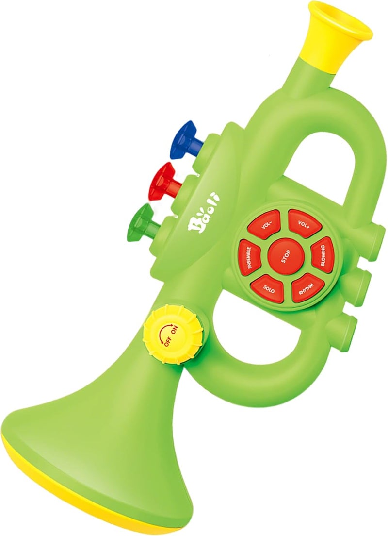 DOLPH HUG Generic Toddler Musical Trumpet Toy for Kids - Musical Enlightenment Instrument Toy, Develops Musicality, for Boys Girls Ages 3 4 5 6 7 8, Green - Image 1